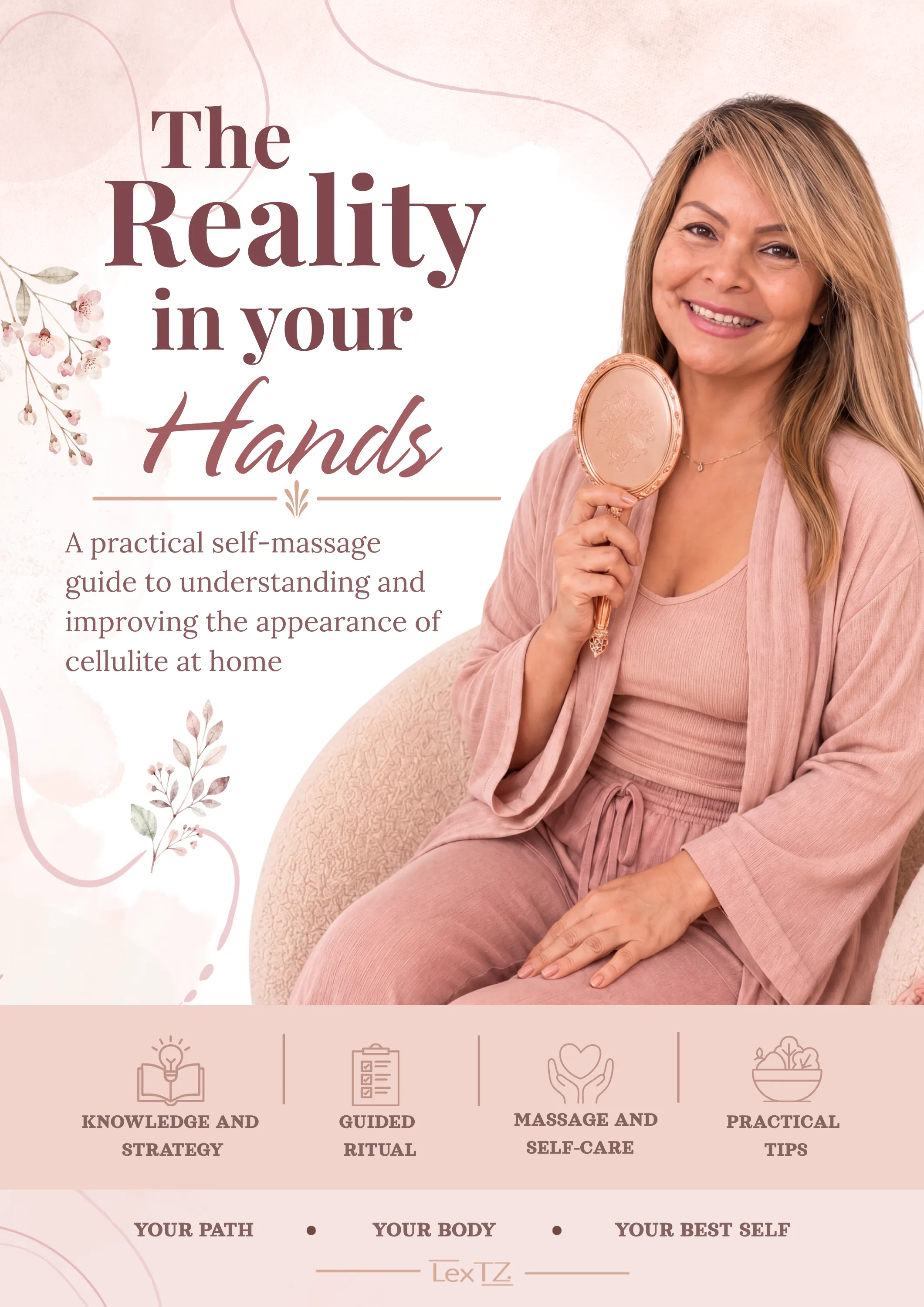 Guide cover reading The Reality in your Hands, with a woman holding a hand mirror.